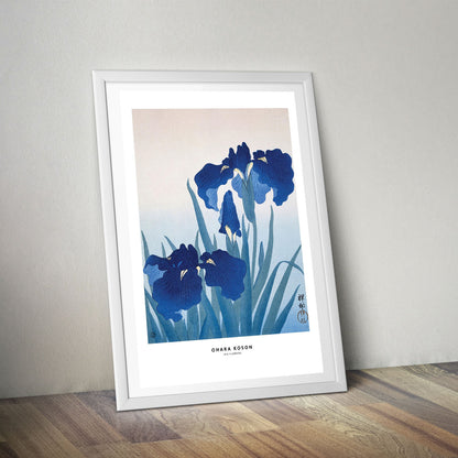 Flex Designs Poster Iris Flowers by Ohara Koson 5 x 7" Home Goods - Artist Artwork  Poster