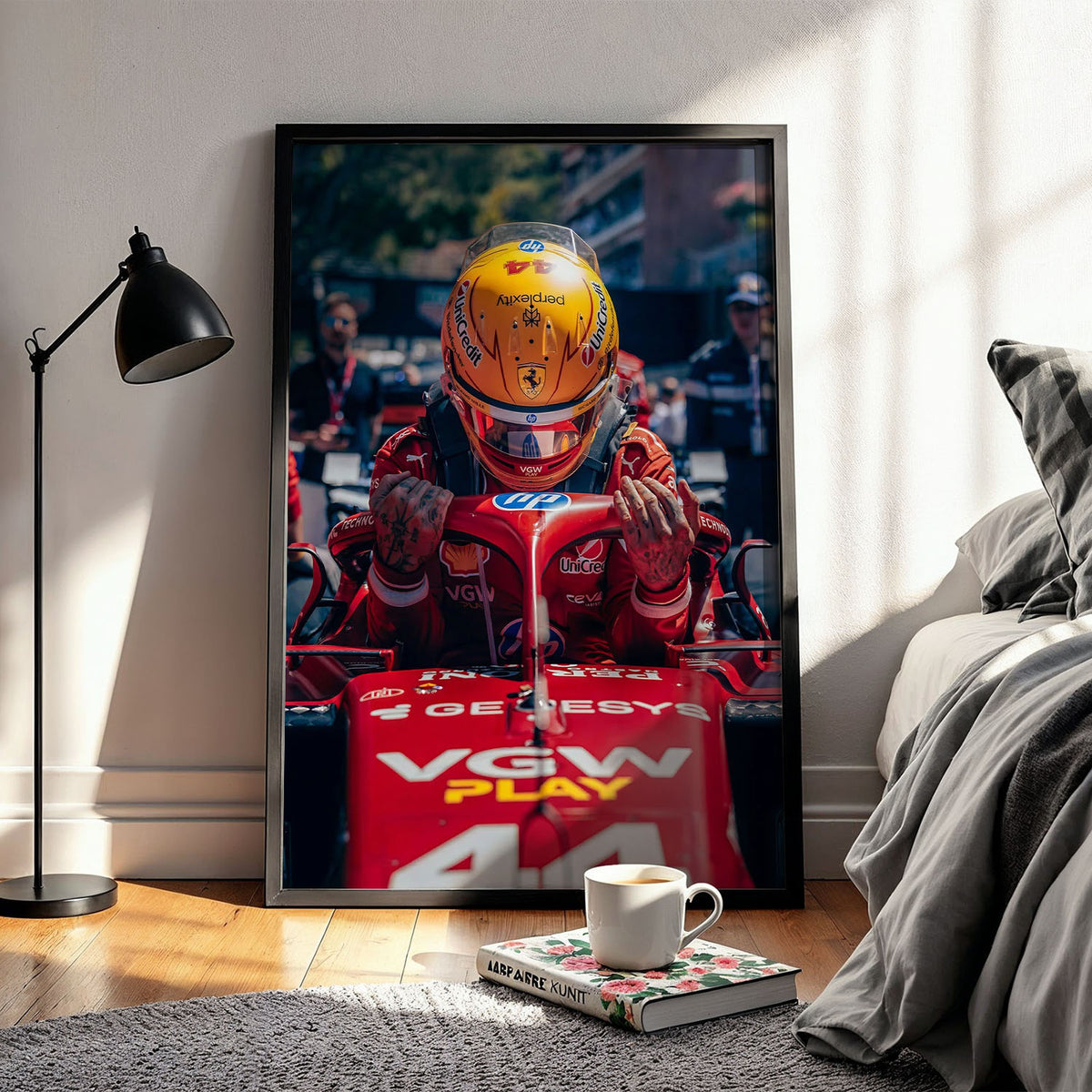 Flex Designs Poster Formula 1 Ferrari Lewis Hamilton 11 x 17" Home Goods - Sports  Poster