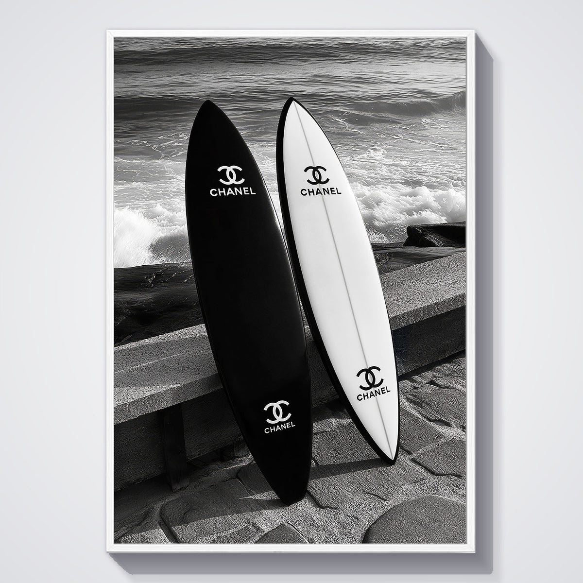 Flex Designs Poster Chanel Beach Surfboards 11 x 17" Home Goods - Designer  Poster