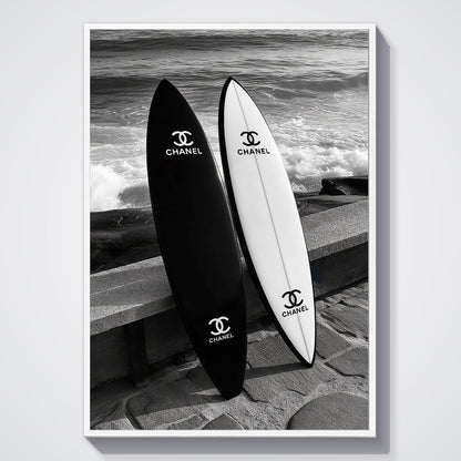 Flex Designs Poster Chanel Beach Surfboards 11 x 17" Home Goods - Designer  Poster