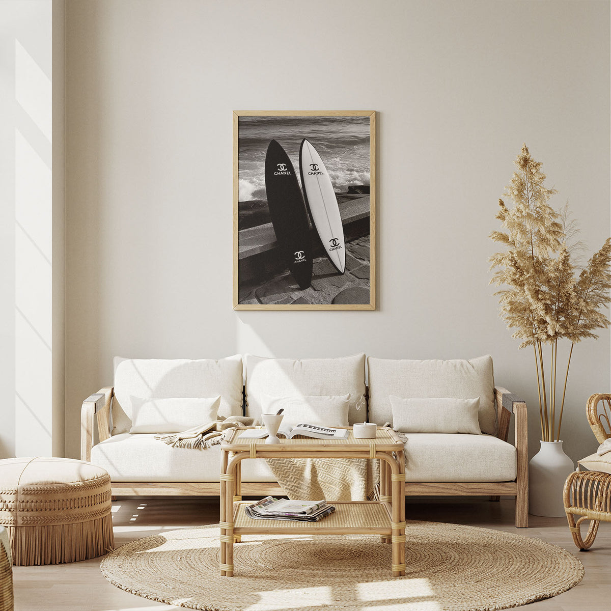 Flex Designs Poster Chanel Beach Surfboards 11 x 17" Home Goods - Designer  Poster