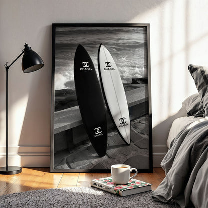 Flex Designs Poster Chanel Beach Surfboards 11 x 17" Home Goods - Designer  Poster
