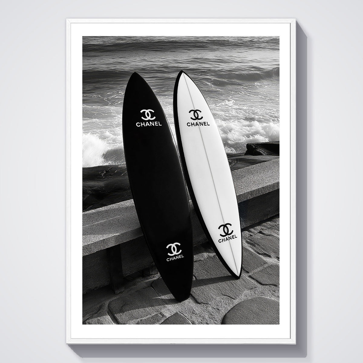Flex Designs Poster Chanel Beach Surfboards 5 x 7" Home Goods - Designer  Poster