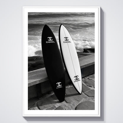 Flex Designs Poster Chanel Beach Surfboards 5 x 7" Home Goods - Designer  Poster