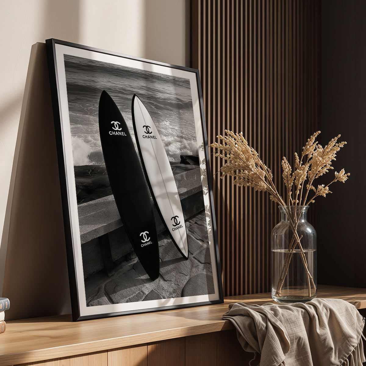 Flex Designs Poster Chanel Beach Surfboards 11 x 17" Home Goods - Designer  Poster