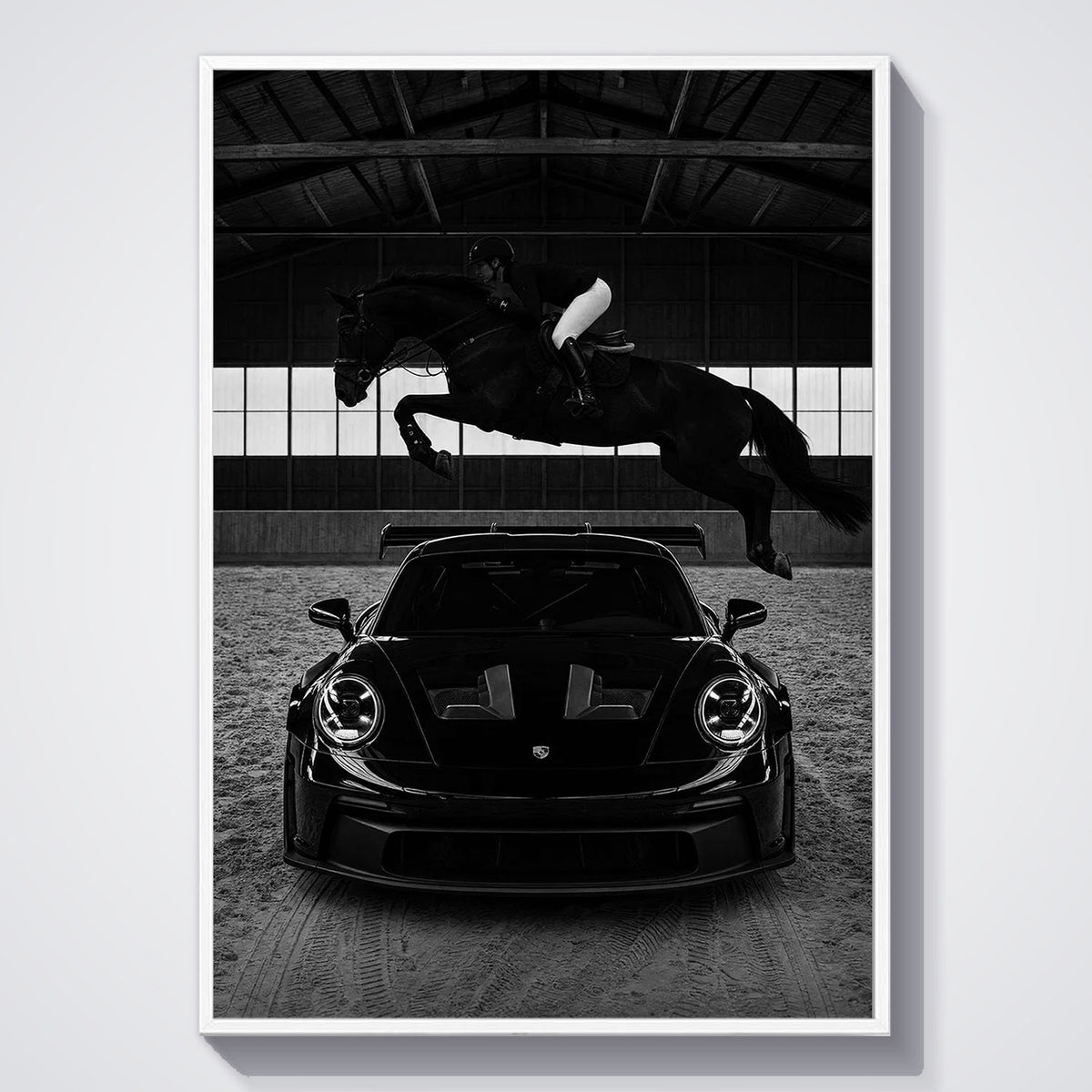 Flex Designs Poster Noir Porsche Horsepower 11 x 17" Home Goods - Designer  Poster