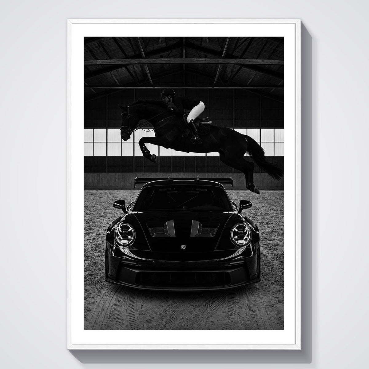 Flex Designs Poster Noir Porsche Horsepower 5 x 7" Home Goods - Designer  Poster