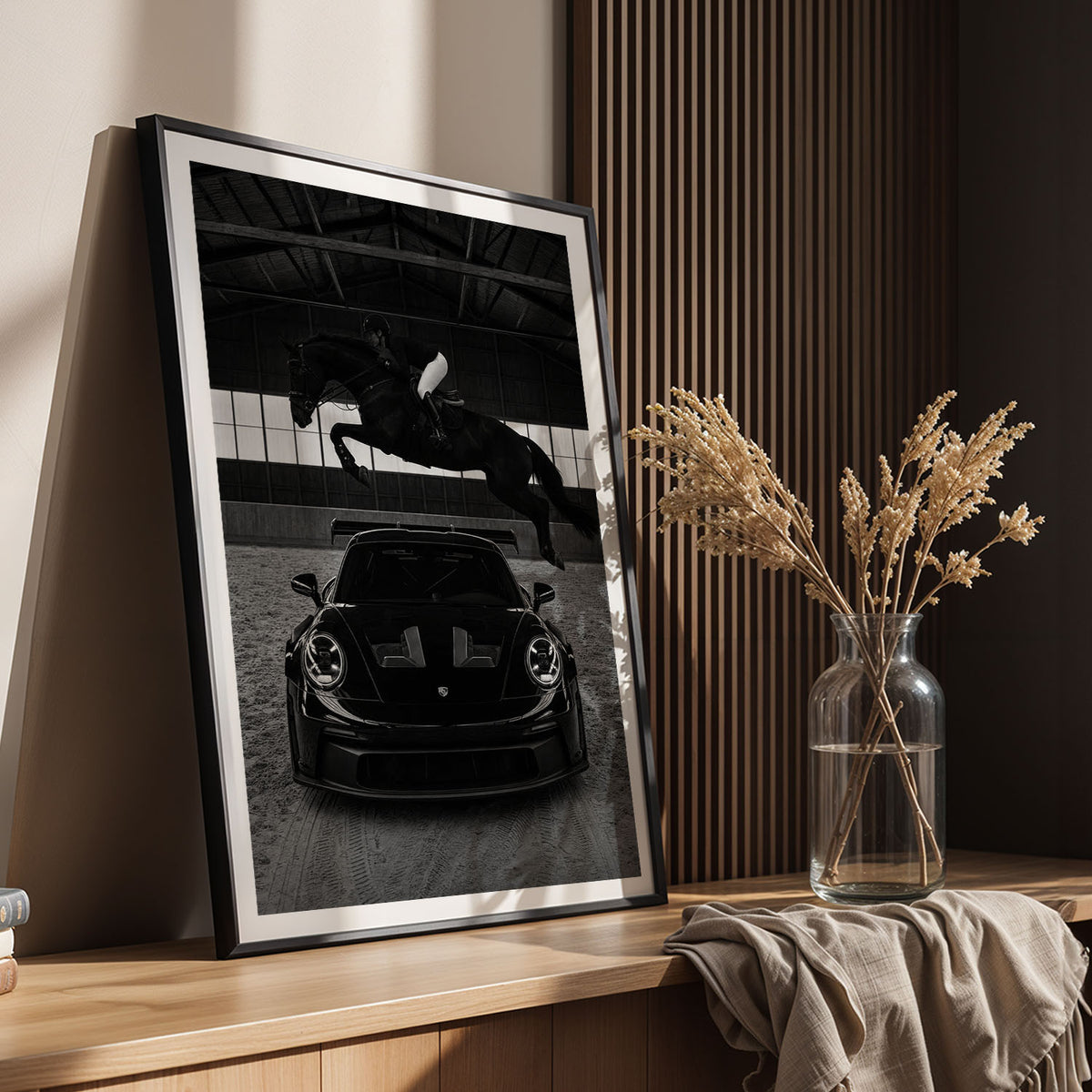 Flex Designs Poster Noir Porsche Horsepower 11 x 17" Home Goods - Designer  Poster