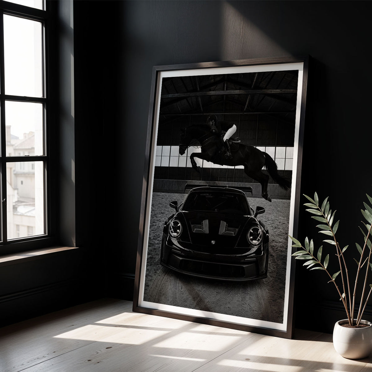 Flex Designs Poster Noir Porsche Horsepower 5 x 7" Home Goods - Designer  Poster