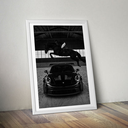 Flex Designs Poster Noir Porsche Horsepower 5 x 7" Home Goods - Designer  Poster