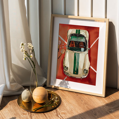 Flex Designs Poster Vintage Porsche Tennis Club 5 x 7" Home Goods - Designer  Poster