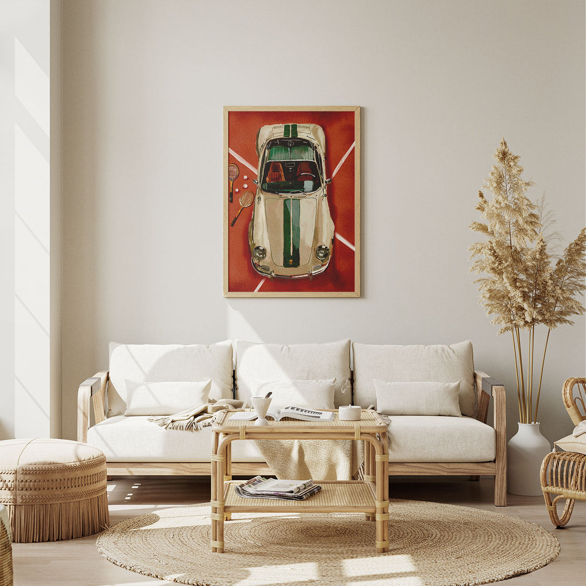 Flex Designs Poster Vintage Porsche Tennis Club 11 x 17" Home Goods - Designer  Poster