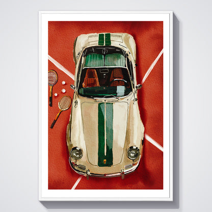 Flex Designs Poster Vintage Porsche Tennis Club 5 x 7" Home Goods - Designer  Poster