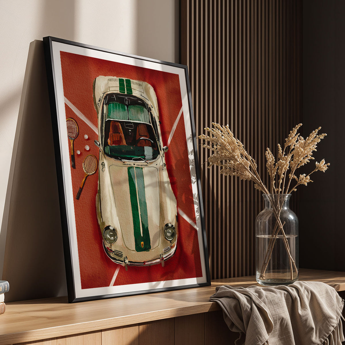 Flex Designs Poster Vintage Porsche Tennis Club 11 x 17" Home Goods - Designer  Poster