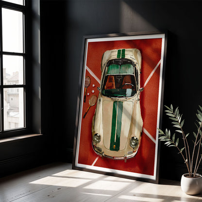Flex Designs Poster Vintage Porsche Tennis Club 5 x 7" Home Goods - Designer  Poster