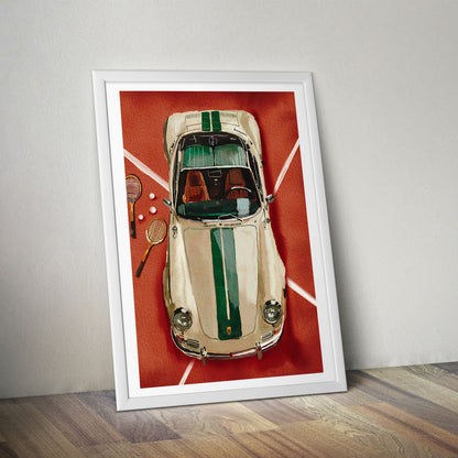 Flex Designs Poster Vintage Porsche Tennis Club 5 x 7" Home Goods - Designer  Poster