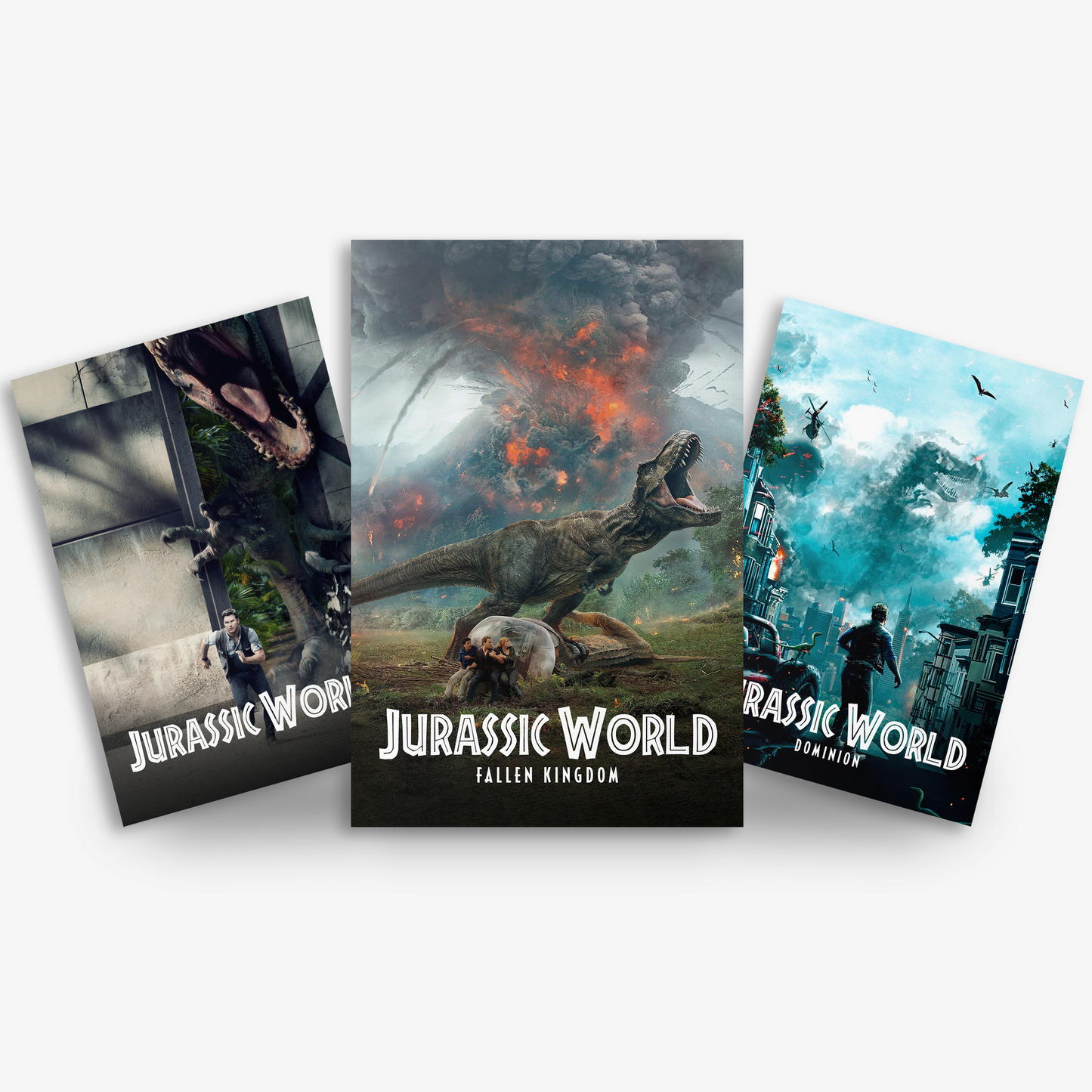 Jurassic World Classic Trilogy Poster Set