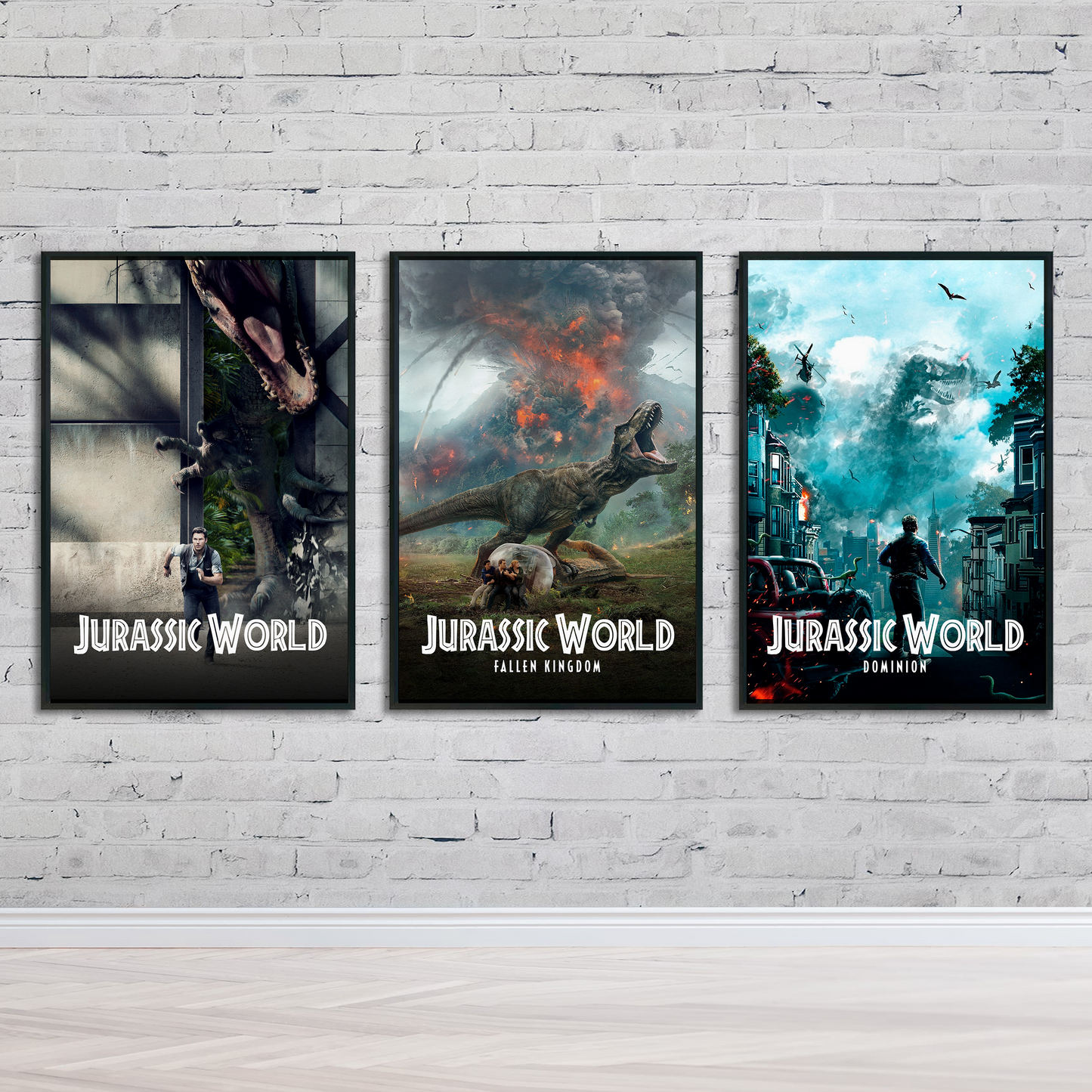 Jurassic World Classic Trilogy Poster Set
