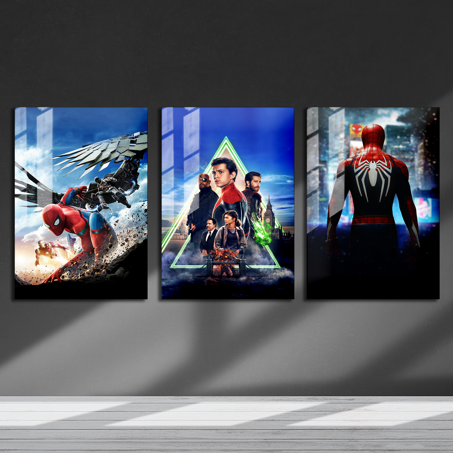 Spiderman Textless MCU Trilogy Metal Poster Set