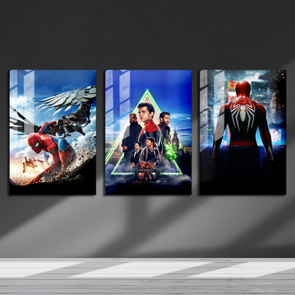 Spiderman Textless MCU Trilogy Metal Poster Set