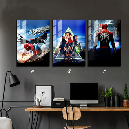 Spiderman Textless MCU Trilogy Metal Poster Set
