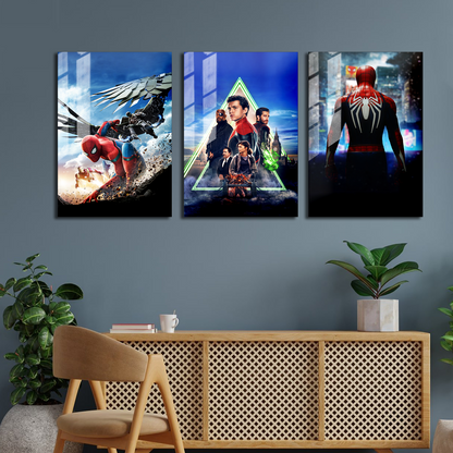 Spiderman Textless MCU Trilogy Metal Poster Set