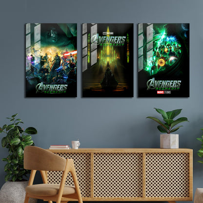 Avengers Doomsday Trilogy Movie Metal Poster Set