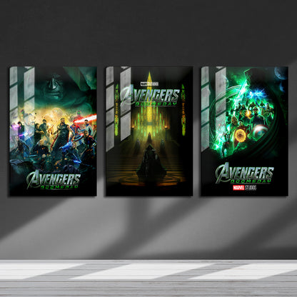 Avengers Doomsday Trilogy Movie Metal Poster Set