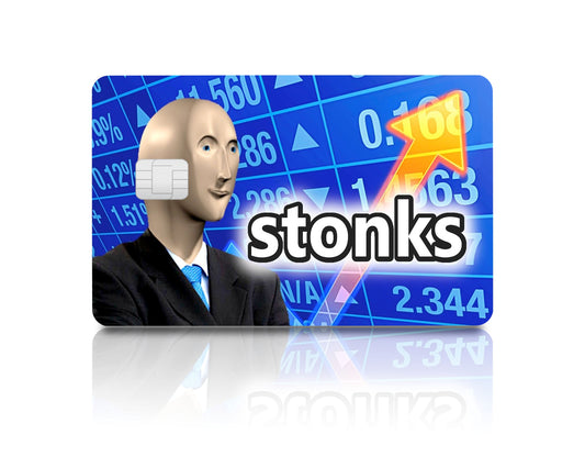 Flex Designs Credit Card Stonks Full Skins - Meme Quotes & Debit Card Skin