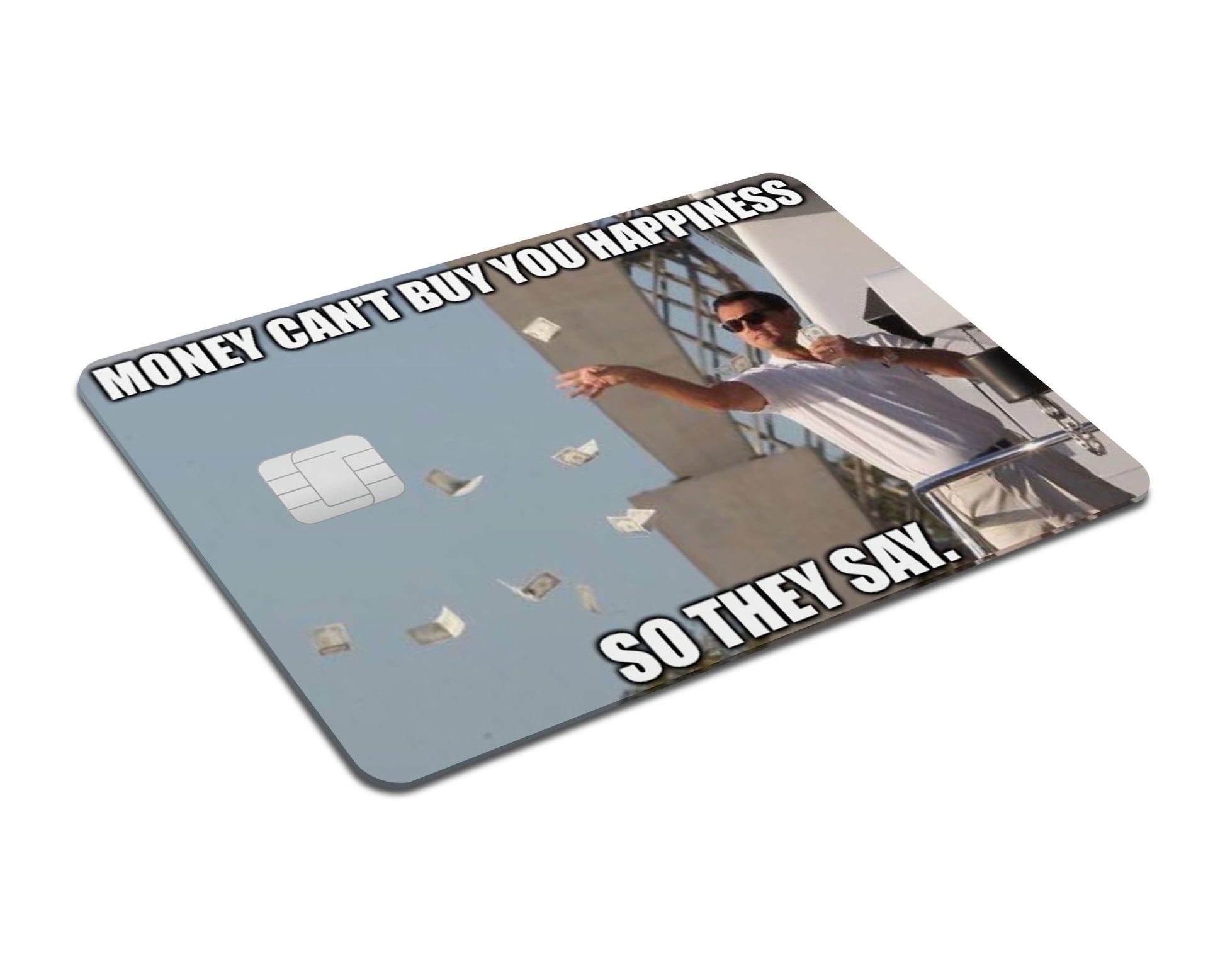Flex Designs Credit Card Money Can't Buy Happiness Full Skins - Meme Quotes & Debit Card Skin